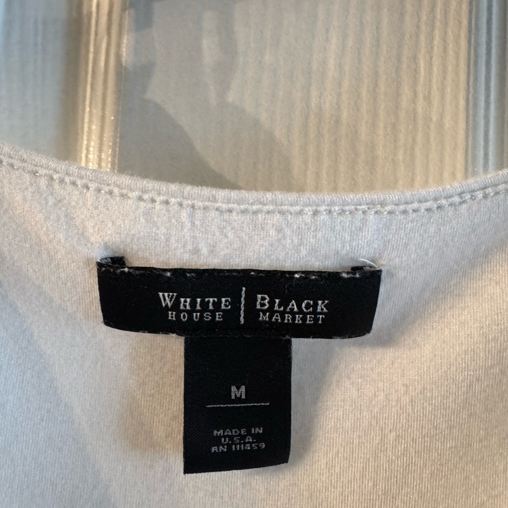 White House Black Market White Draped Cowl Neck Sleeveless Top - Picture 2 of 5